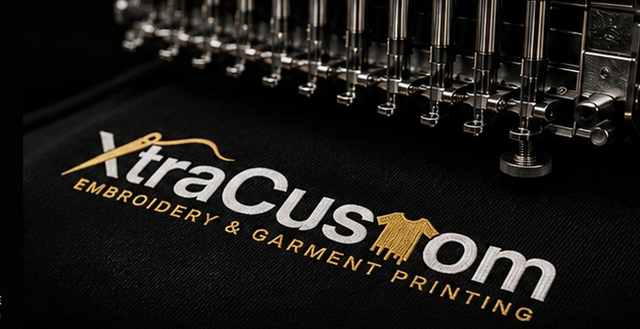 XtraCustom embroidery machine and production detail
